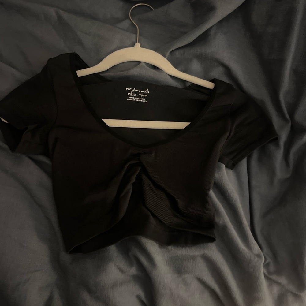 Black Scrunched Urban Outfitters Crop Top